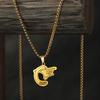 Kinitial Playful Sugar Glider Hanging Animal Pendant Necklace For Women Men Stainless Steel Accessories Chain Necklaces Jewelry