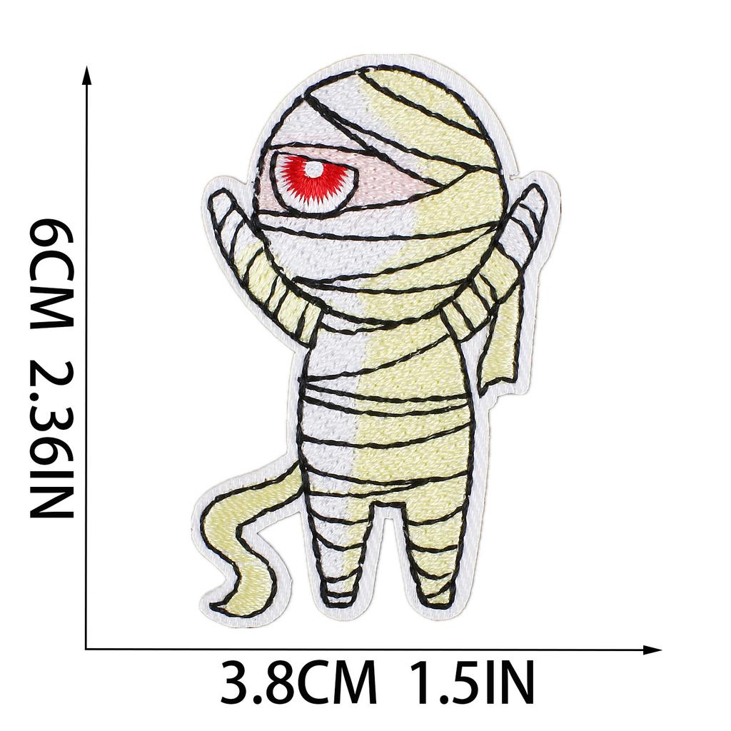 Horror Tree Demon Embroidery Cloth Sticker Mummy Patch Sticker Computer Embroidery Chapter Ghost Embroidery Sticker Cartoon Haunted House Patch