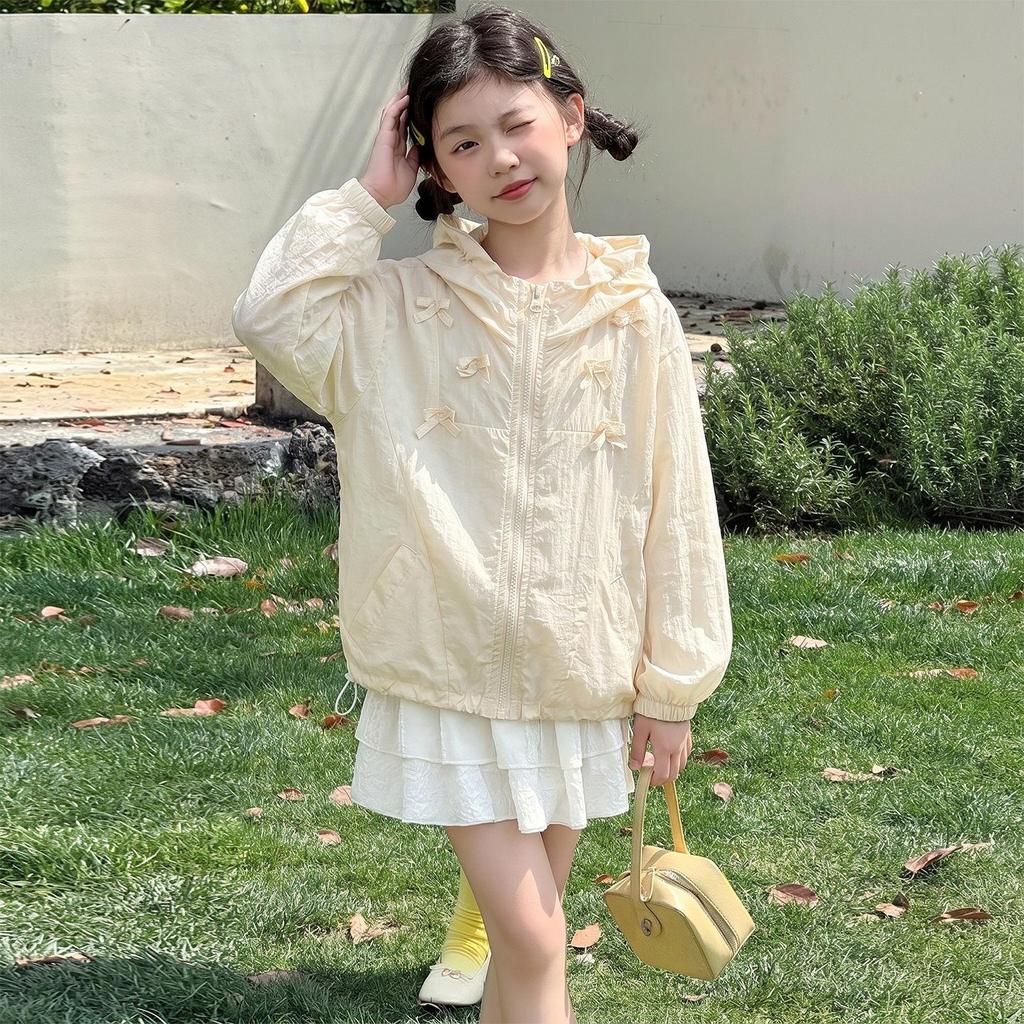 Girls' Summer 2026 Korean Style Sun Protection Jacket, Lightweight & Thin for Medium and Large Children