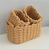 Elegant Cotton Woven Storage Container Large Capacity Bedroom Organizer Handwoven Desktop Basket for Living Room
