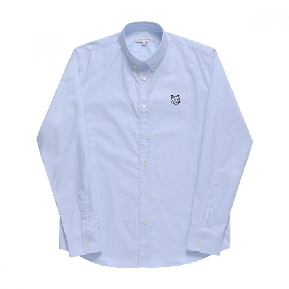 

Maison Kitsune Mm00410wc2010 P410 Contour Fox Head Patch Chambray Mens Shirt MM00410WC2010 P410 (L)
