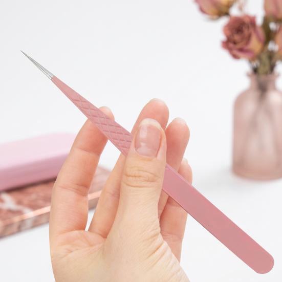 Lash Extension Tweezers for False Eyelashes Stainless Steel Lash Tweezers for Precise Eyelash Placement And Removal Rust-Proof Makeup Tool for