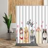 Cartoon Cute Animal Shower Curtain Cat Dog Anime Printed Bathroom Decor 3D Waterproof Bath Fabric Home Curtains For Children