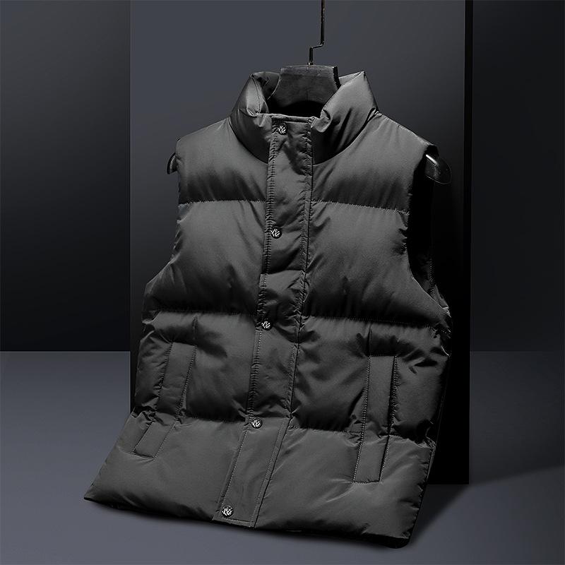 Empty Version Plus Cotton Vest Autumn and Winter Men's Stand-up Collar Large Size Vest Vest Vest Solid Color Couple Jacket Horse Clip Women