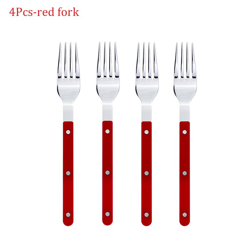 304 Stainless Steel Tableware 4 Pcs Set, Household Knife Fork Dessert Spoon, Restaurant Cutlery Sets with Stylish Designs