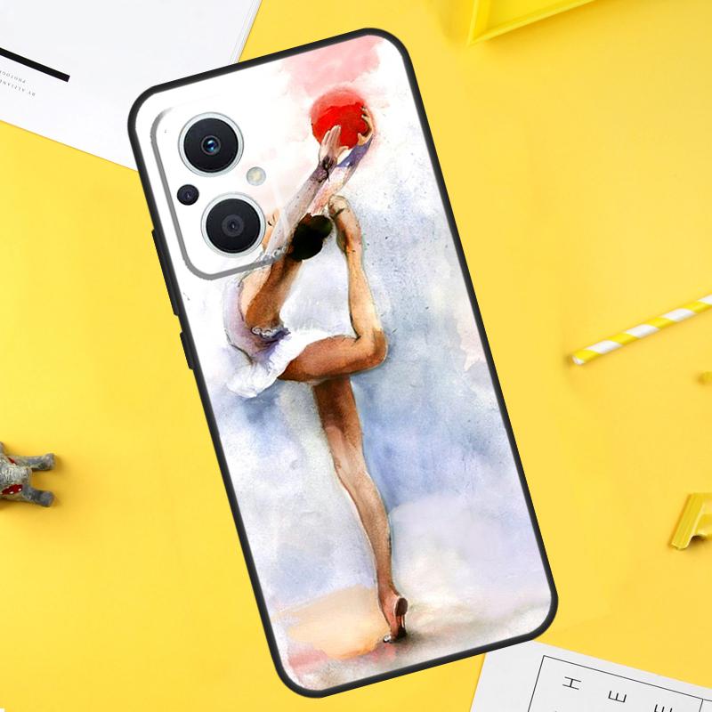 Gymnastics Oil Painting For OPPO Reno 10 11 12 13 14 Pro 7 8 Lite 8T 11F 12F 13F 14F OPPO Find X8 X5 X6 X9 Pro Case