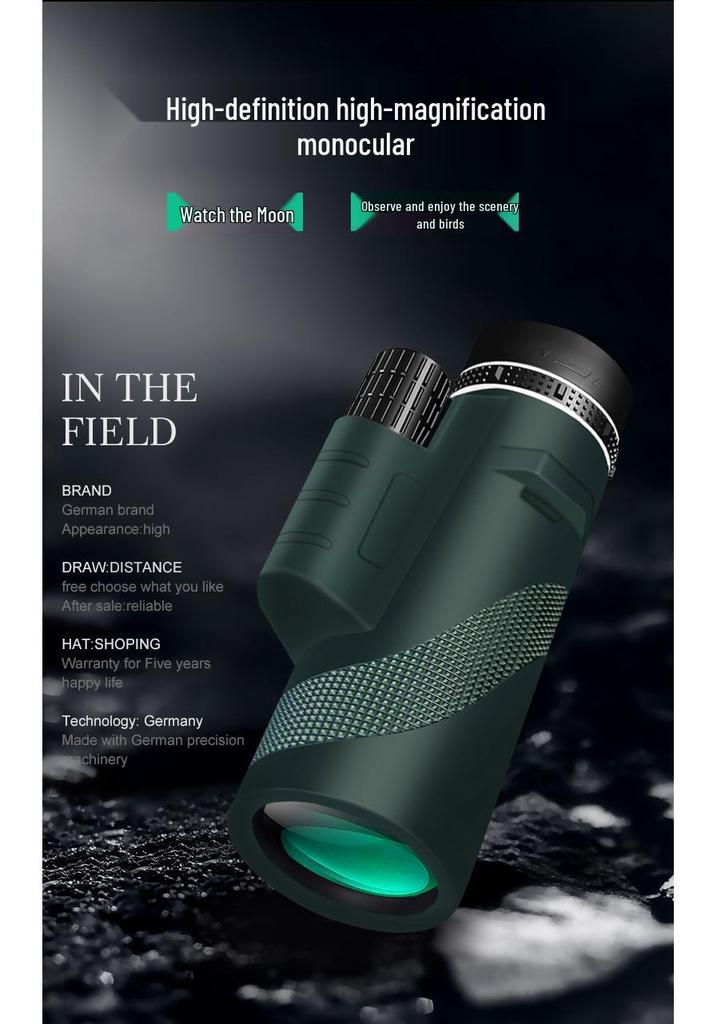 40x60 HD Monocular Telescope with Low Light Night Vision and High Magnification