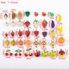 2pcs Stainless Steel Enamel Cute Strawberry Banana Corn Grape Cherry Charms Gold Plated DIY Bracelet Earrings Jewelry Findings