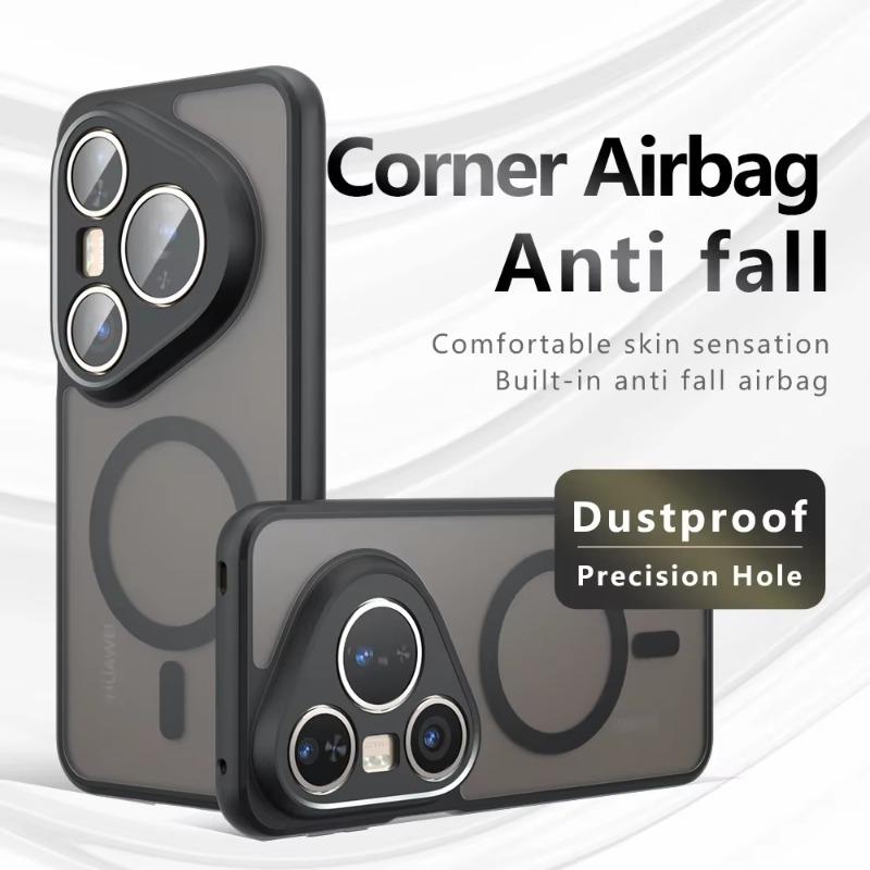 

Для Huawei Pura 80 Ultra Магнитный акриловый матовый чехол Magsafe Для Pura 80 Pro Plus Противоударная прозрачная крышка Жесткий бампер For Pura 80 Pro Plus чёрный