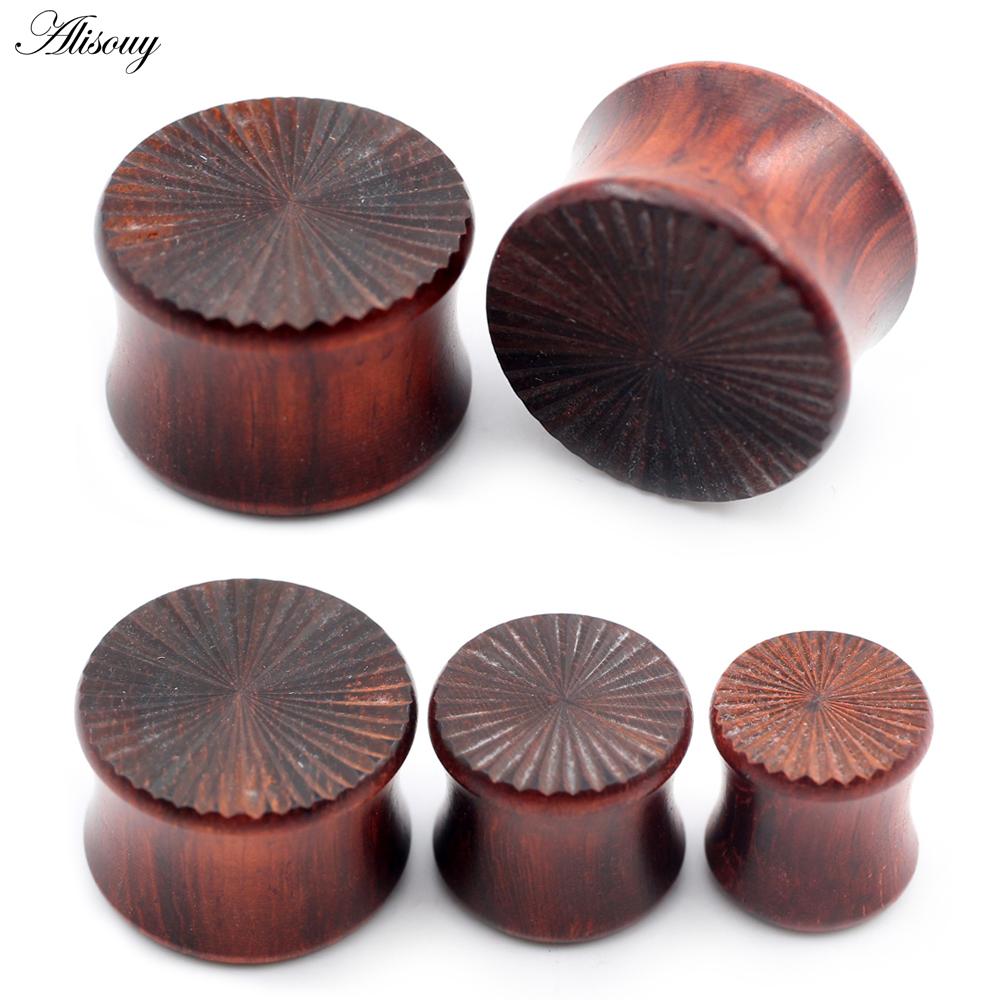 

Alisouy 2 шт. 8-19 мм натуральное дерево резьба канавка круглые ушные туннели заглушки расширитель растяжитель калибры серьги пирсинг украшения для тела 8mm