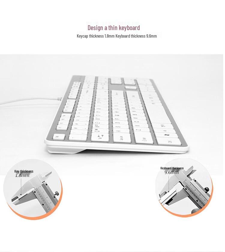 KB1430 Wired Silent Keyboard & Mouse Set - Ultra-Thin Design for Office & Laptop Use