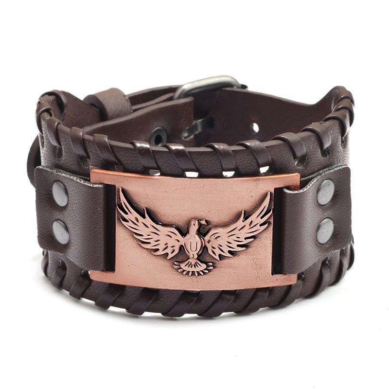 HNSP Wolf Rune Wrap Viking Leather Bracelet For Men Vintage Wide Bracelet Male  Accessory