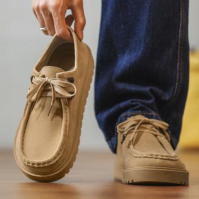 Men's Wide Toe Barefoot Shoes Classic Retro Casual Shoes Lightweight Outdoor Sports Walking  Khaki Thick Soled Work