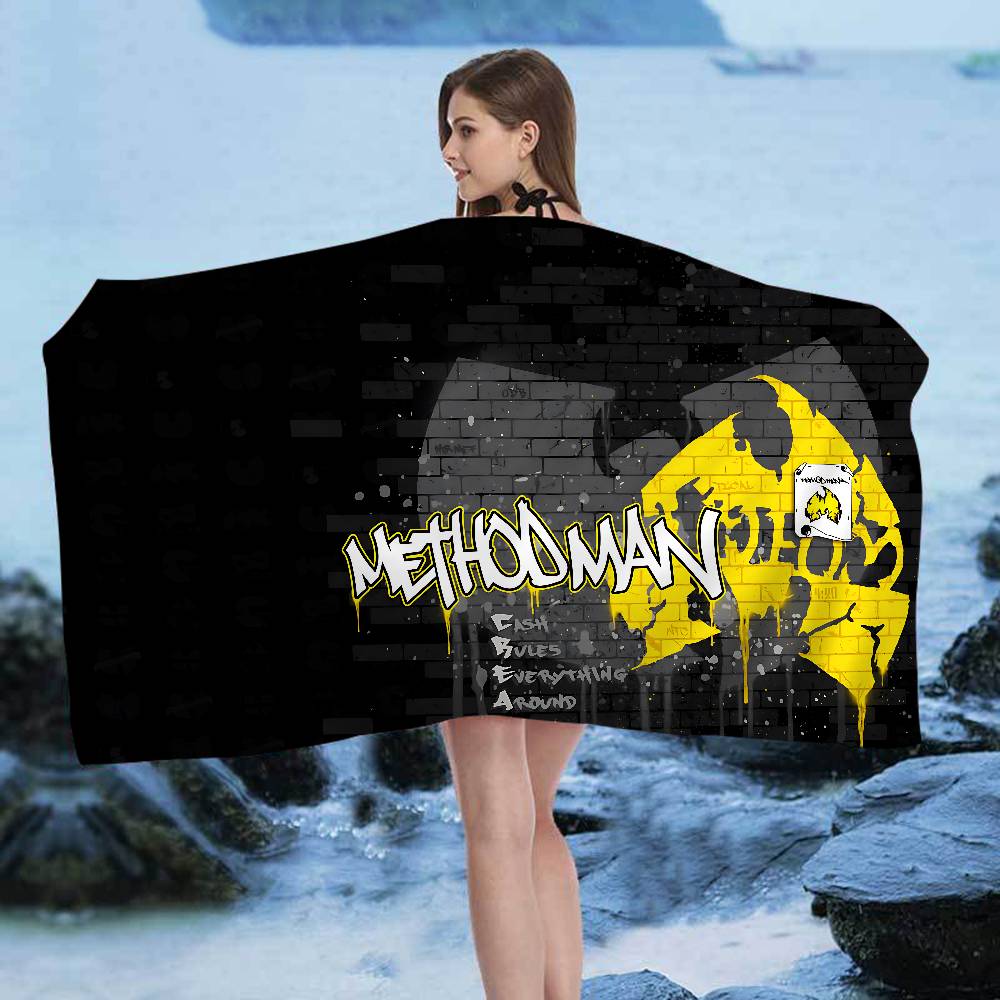 WU-T--TANG CLAN Microfiber Blanket Quick Drying Beach Towels Oversized Printing Super Absorbent Pool Towel Blanket