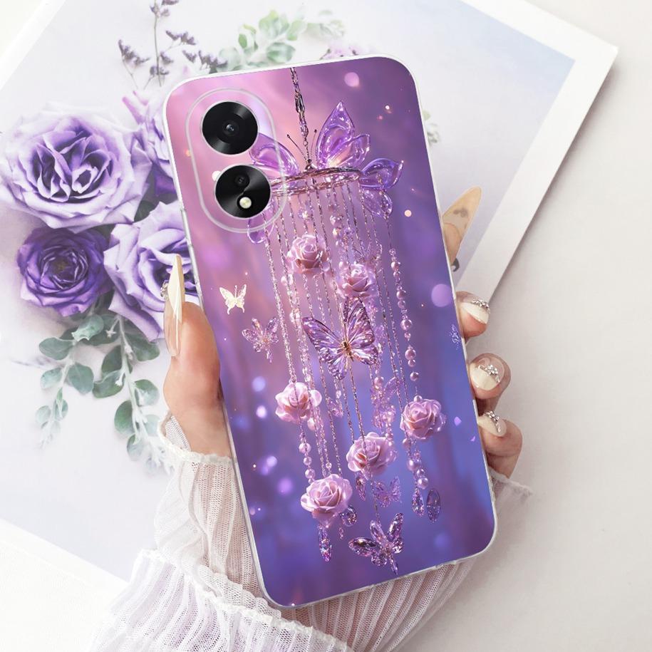 For OPPO A18 A38 4G Case CPH2579 CPH2591 Shockproof Cover Popular Flower Bowknot Soft Silicone Fundas For OPPOA18 OPPOA38 Bumper