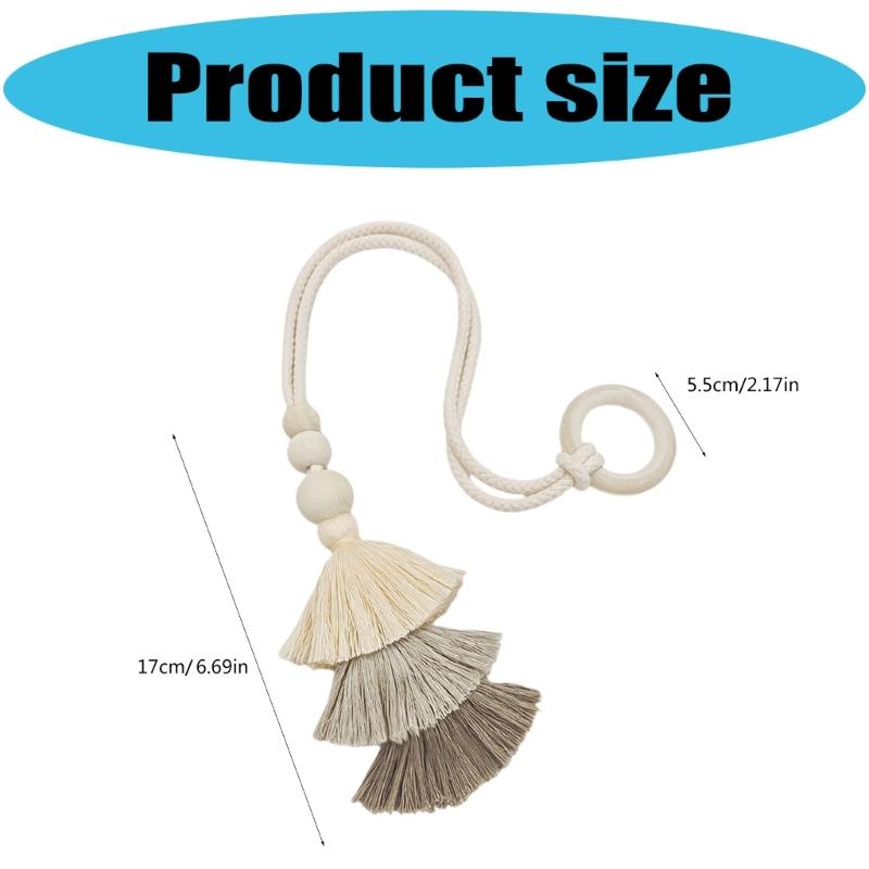 2pcs Curtain Tiebacks With Tassels Cotton Rope Holder Curtain Ties For Bedroom Living Room No Installation Needed