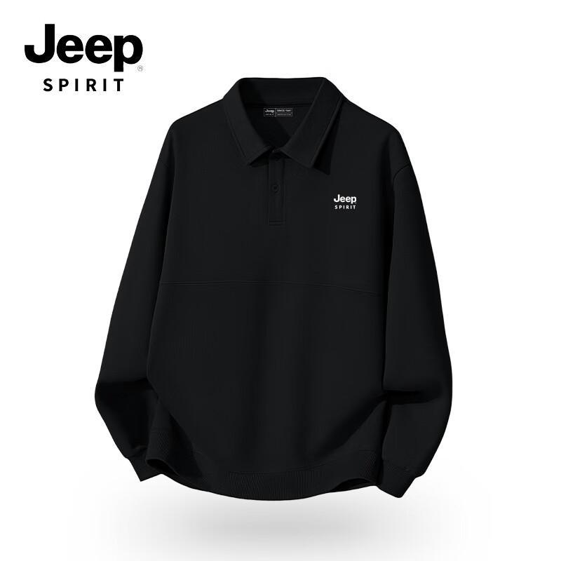 

JEEP SPIRIT Men s Spliced Polo Sweatshirt L