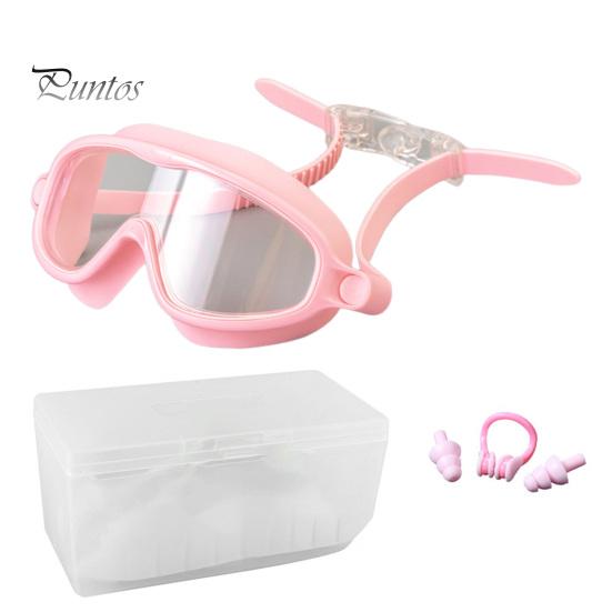 Kids Swim Goggles Anti-Fog UV Protection Leak-Proof Pool Swimming Goggles with Nose Clip Earplugs for Boys Girls Youth Toddler 3-15 Years