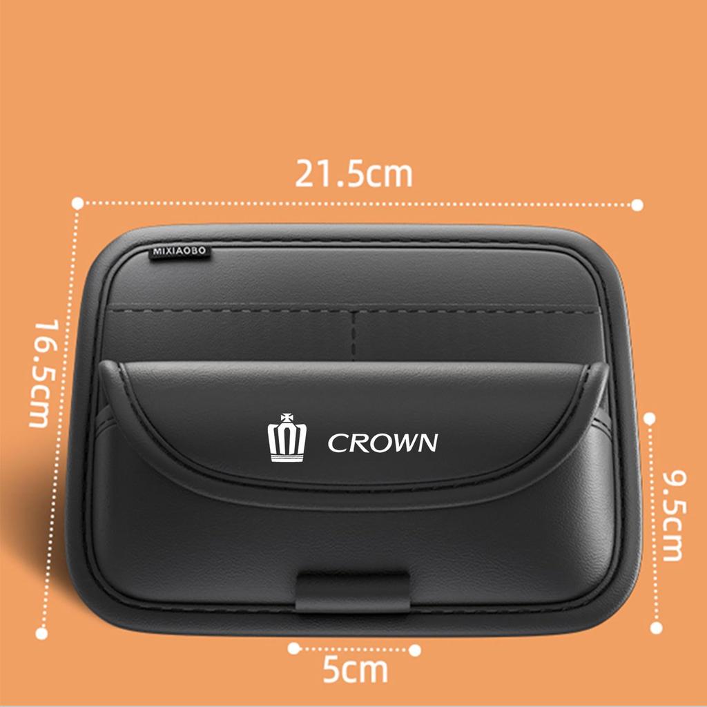 Car Sun Visor Storage Multifunctional Car Glasses Case Holder Card Storage Pouch Card Case Folder Compatible with CROWN 210 Series 220 Series Cars