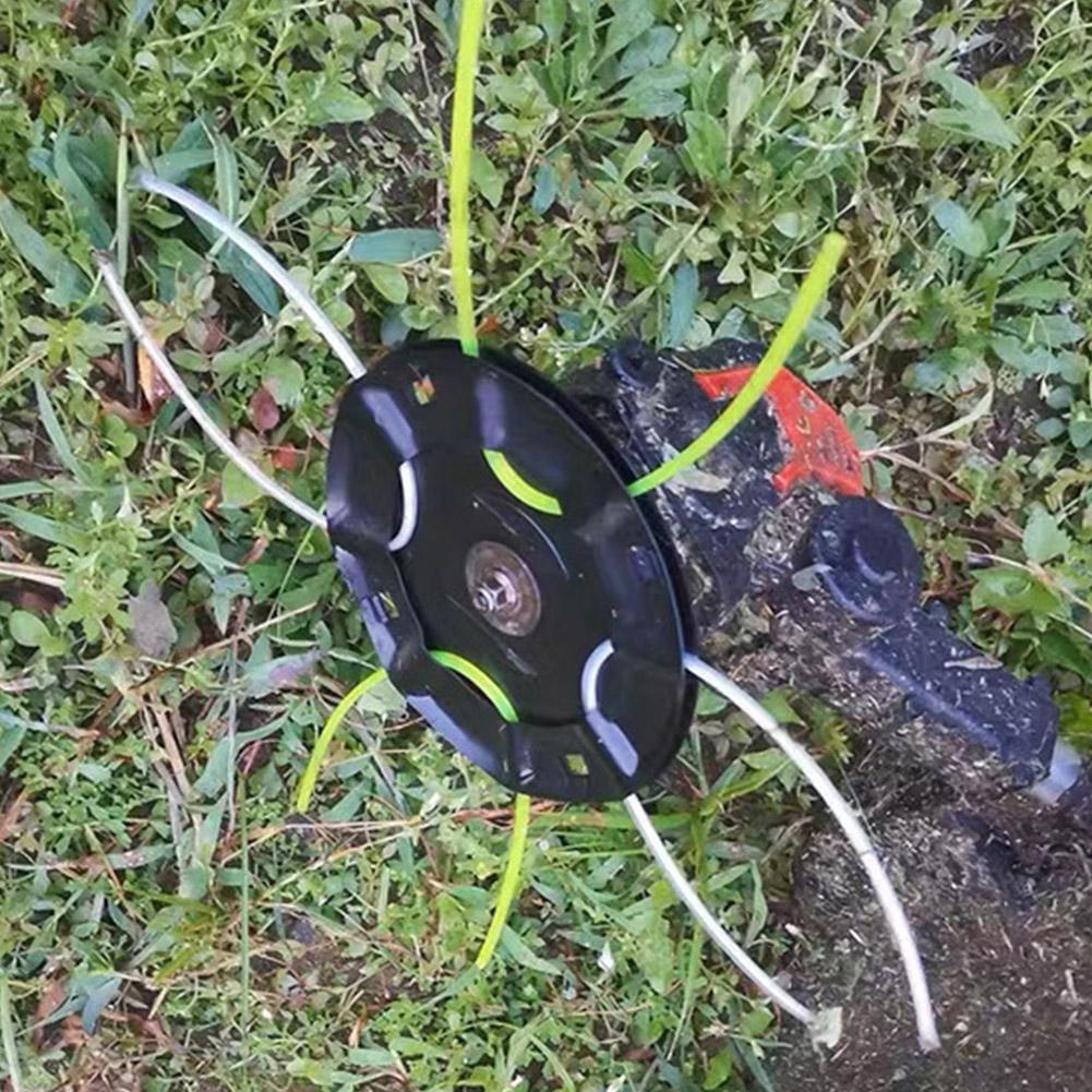 Strimmer Grass Head Trimmer, Solid Steel Wire Wheel & Thread Line Garden Head, Solves Lawn Mowing Inefficiency & Brush Clearing