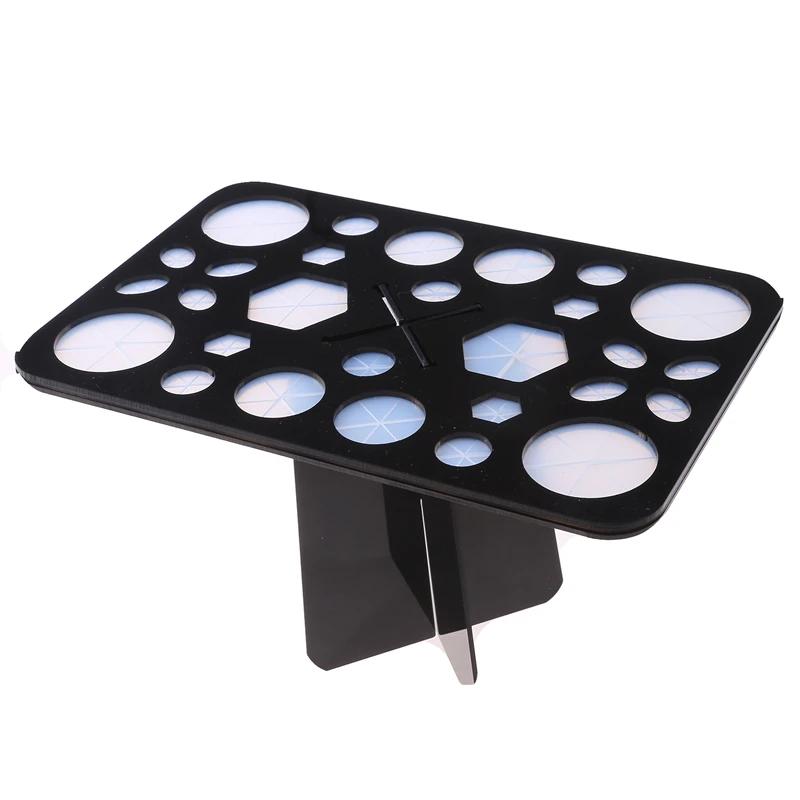 

28 Slots Make up Brush Drying Rack Collapsible Brushes Shelf Beauty Wash Dry Makeup Set Tower Tree Organizer чорний