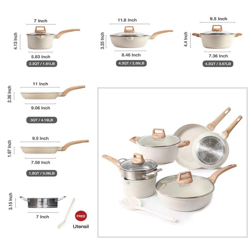 Maifan Stone Non-stick Stir-fry & Soup Pot Kitchenware Set