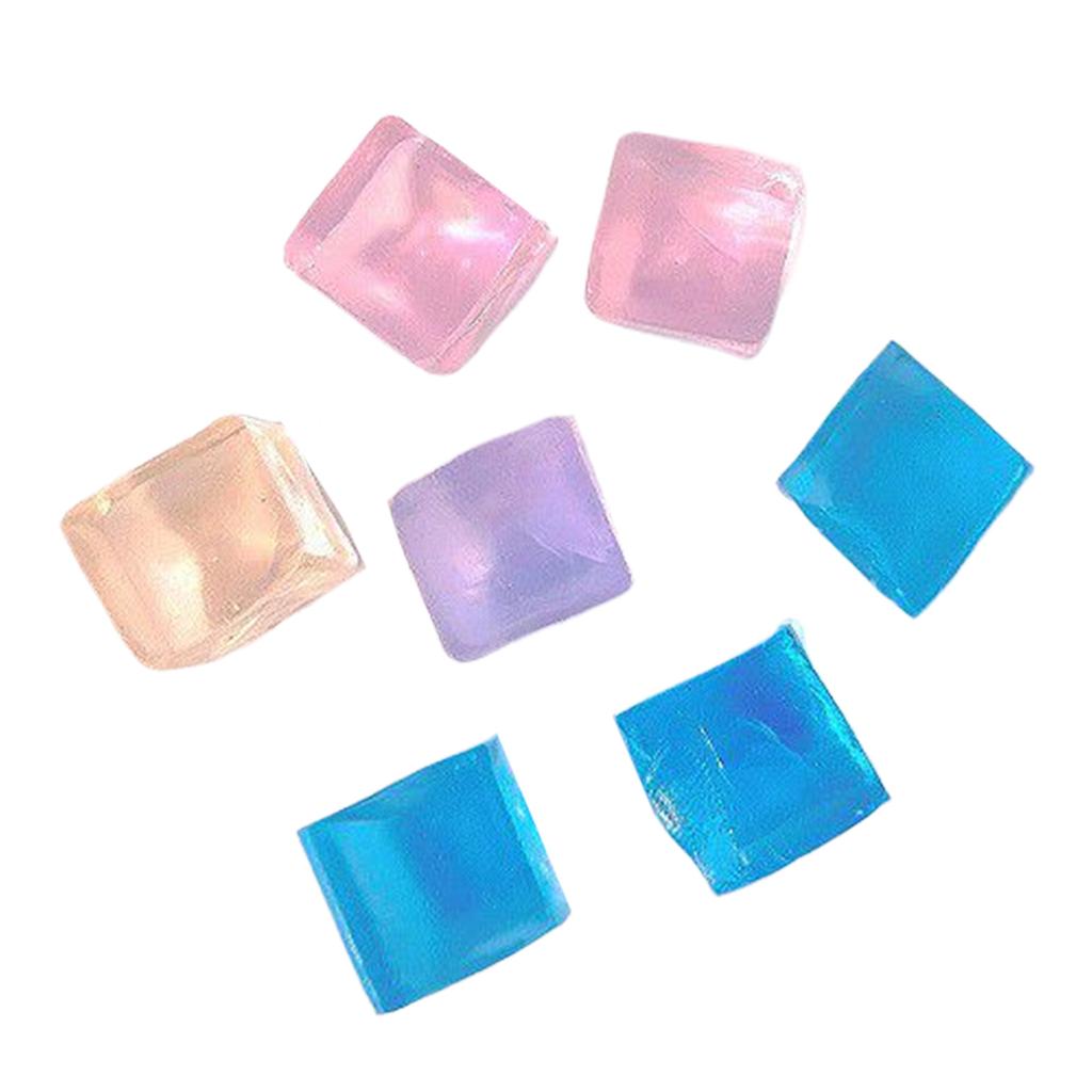 20 Pcs Squeeze Toy Ice Cube Mochi Clear Tofu Shape for Kids Anxiety Reduce Fairy Teens Party Supplies