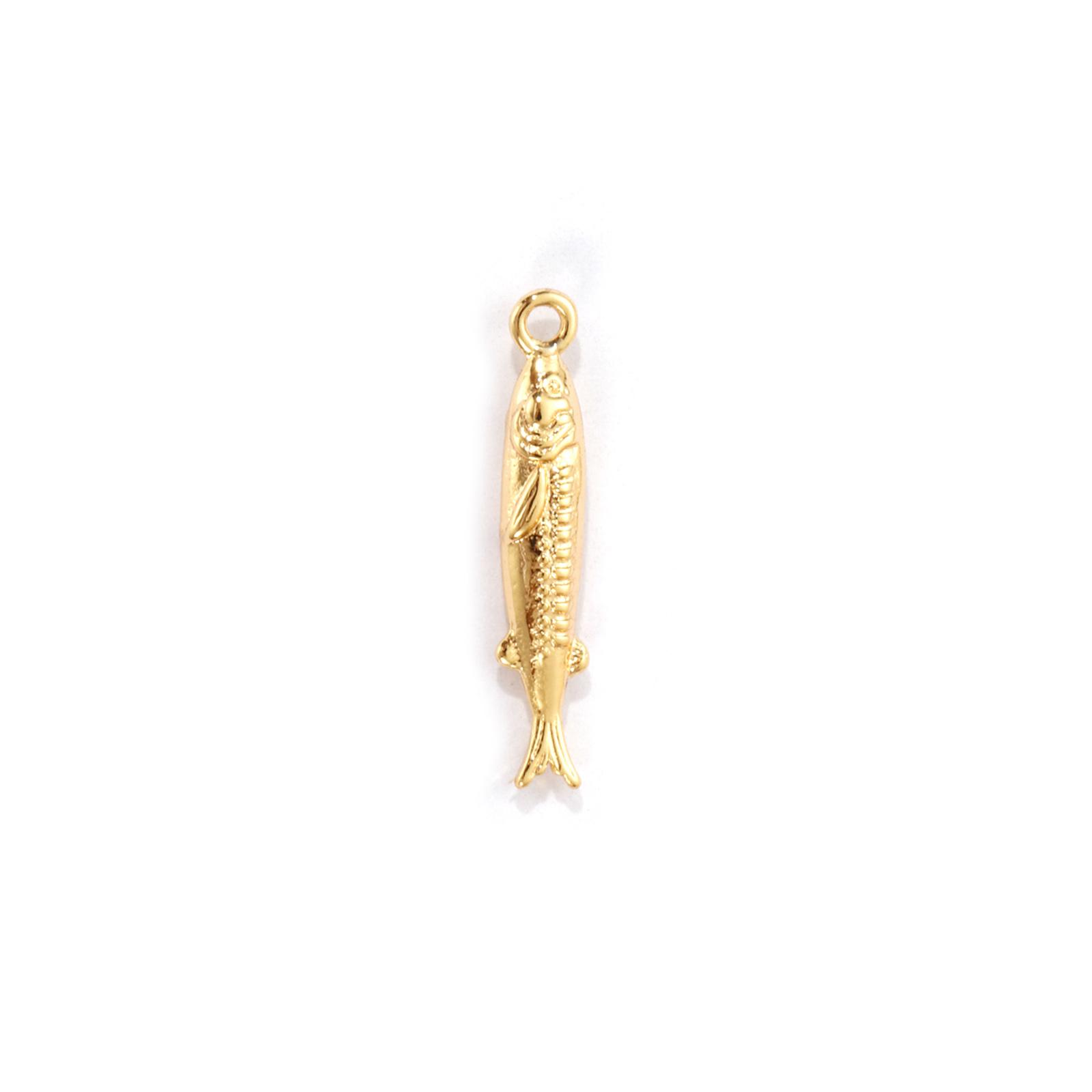 

2PCs Hot Brass Ocean Fish Style Pendant For Jewelry Making Real Gold Plated Metal 3D Animal Charm Necklace Earrings DIY Findings