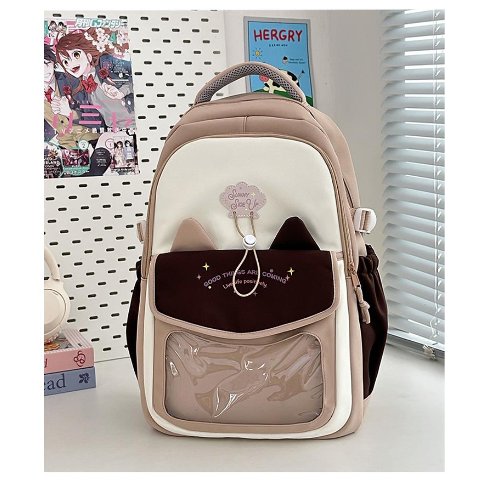 New high-value junior high school students large-capacity schoolbag female  school students primary school students cute lightweight backpack female хаки