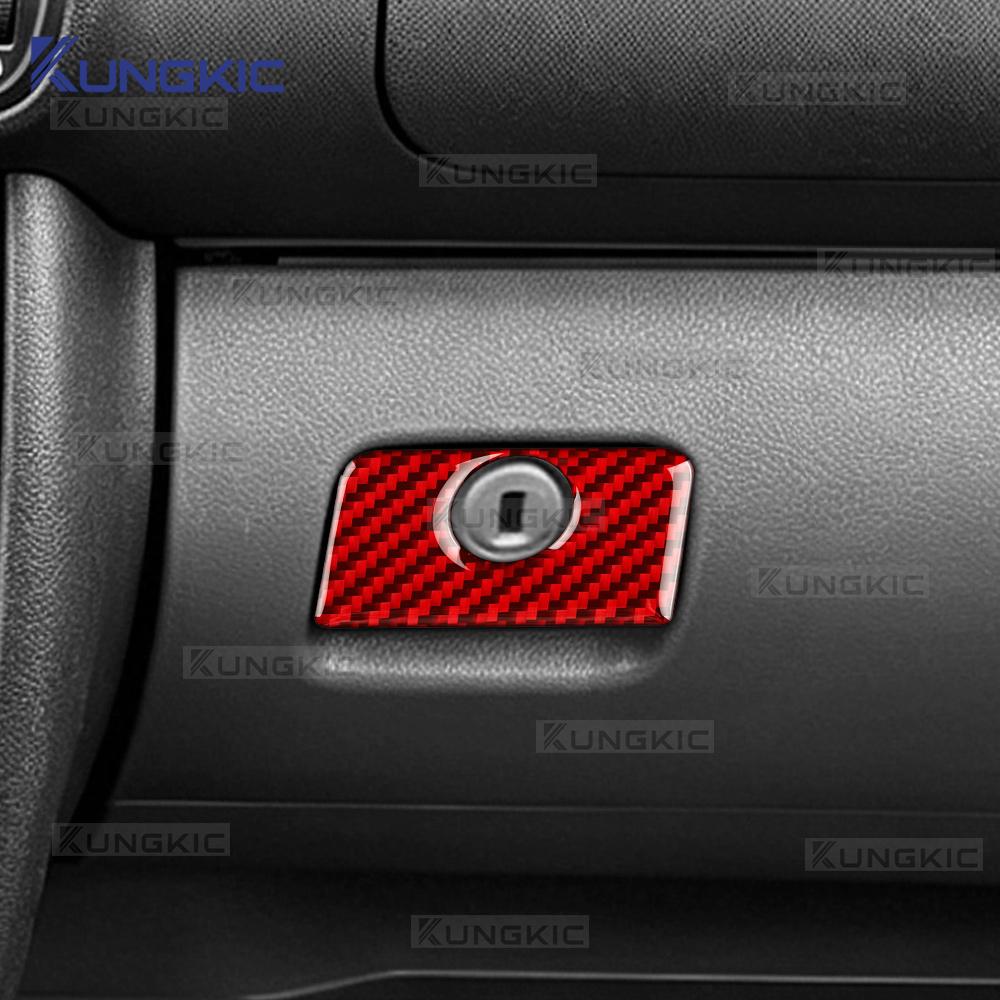 Real Soft Carbon Fiber for SEAT Leon 1999 2000 2001 2002 2003 2004 Passenger Glove Box Button Trim Sticker Interior Accessories