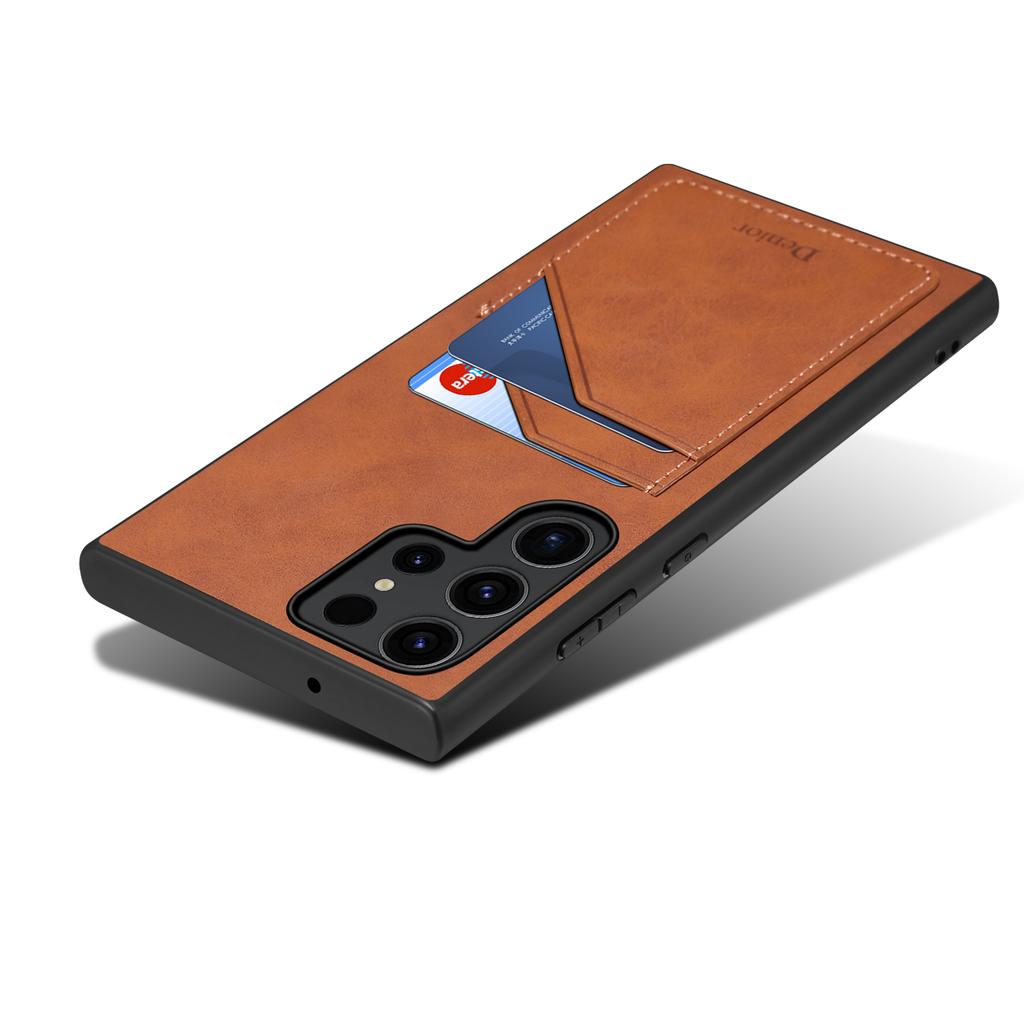 EUCAGR For Samsung Galaxy S25 Ultra S25Plus S 25 Luxury Retro Wallet Phone Case Card Holder PU Leather Back Cover