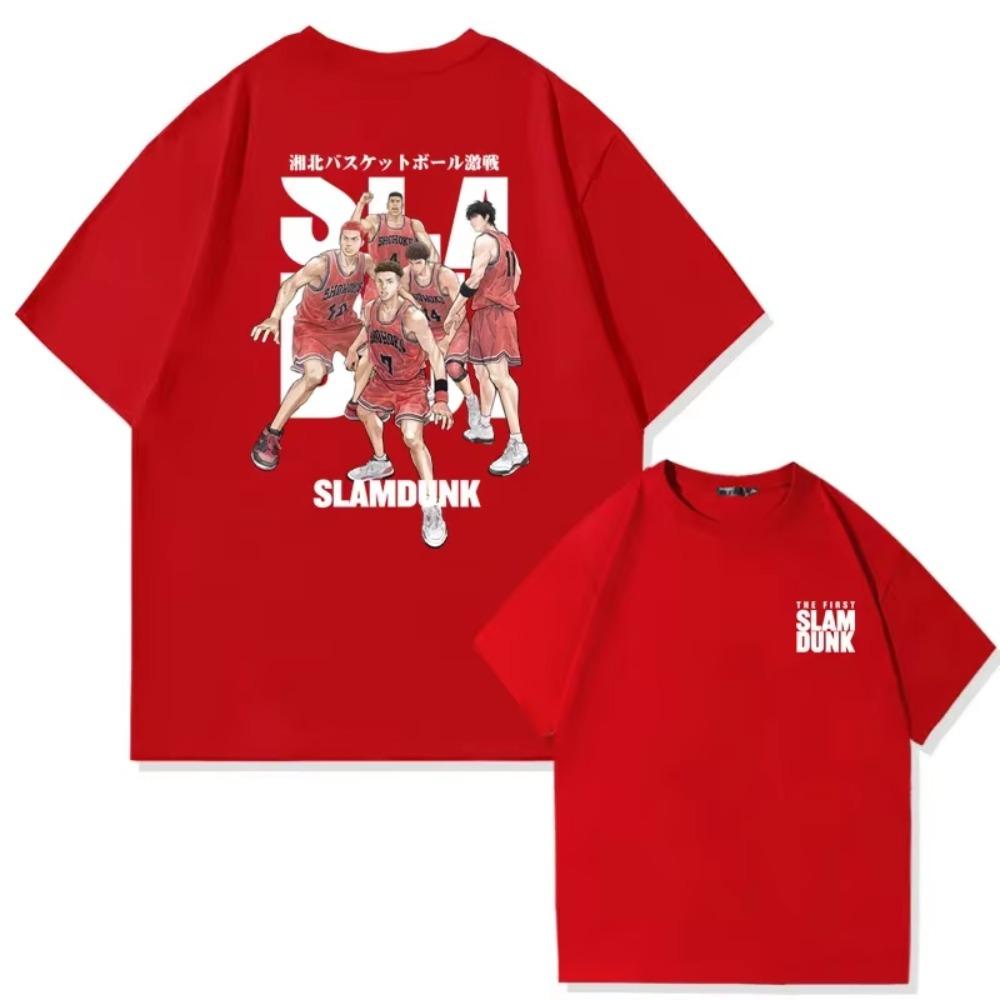 Japanese Anime Slam Dunk Master Cotton Short-sleeved Printed T-shirt Men and Women's Summer Fashion Brand Short-sleeved Clothes