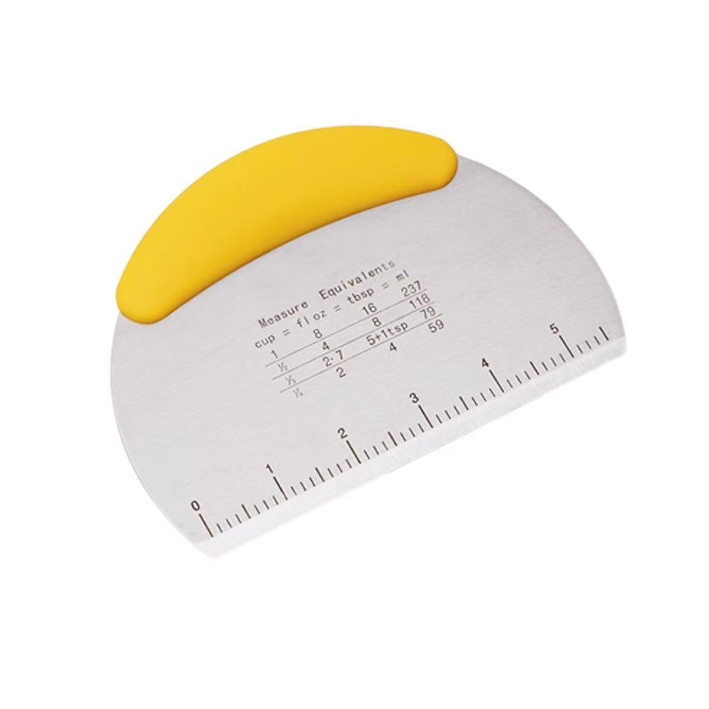 1Piece Flour Cutter Stainless Steel with Scale Flour Dough Cutter Rice Noodles Scraper Household Kitchen Cake Baking Scraper