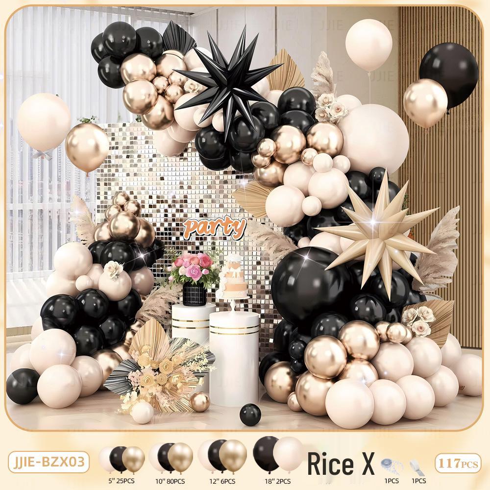 Elegant Red, Black & Gold Balloon Chain Set for Celebrations: Birthday, Graduation, Wedding