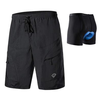 Santic Cycling Pants, Men's, Black, Size 2XL, Breathable, UV Protection, Breathable, and Stretchy, for Cycling and Hiking