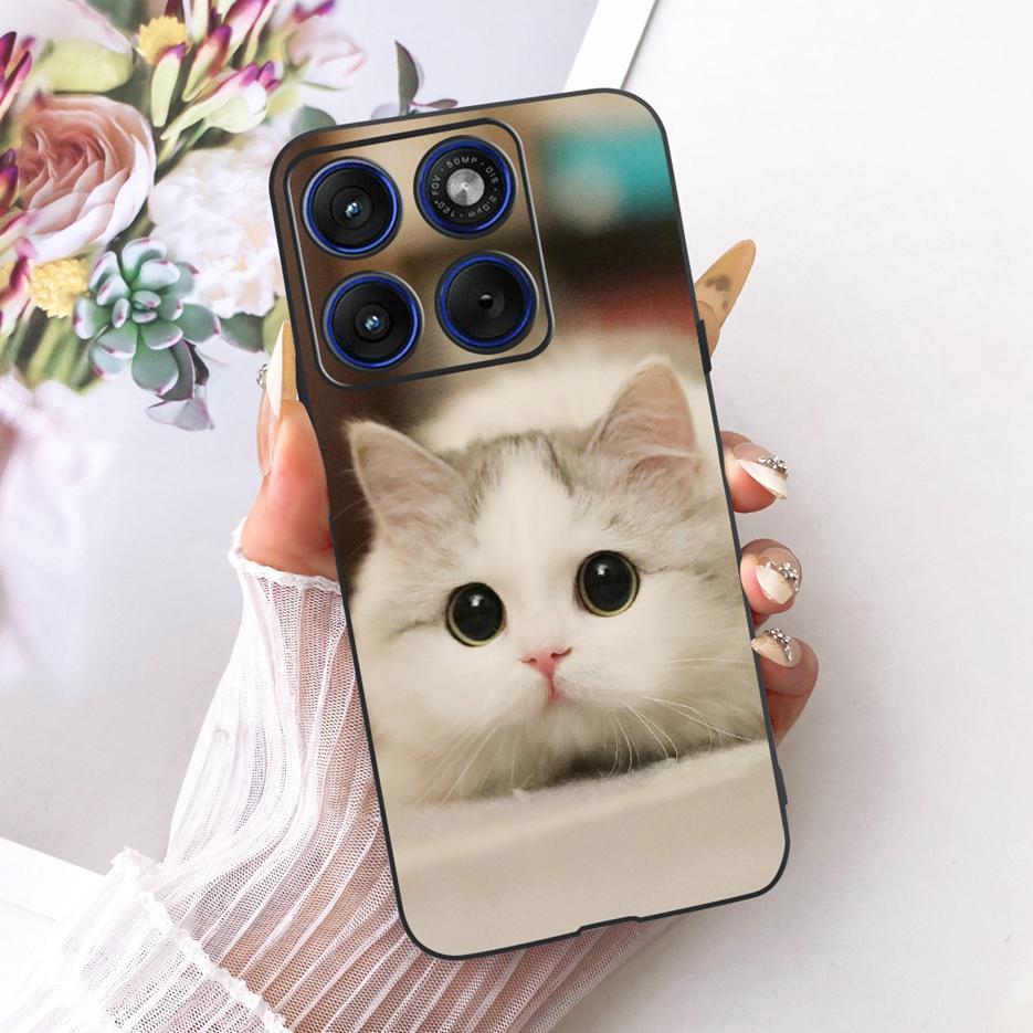 For Motorola Edge 70 Case XT2601-2 Cute Cat Peacock Painted Cover Soft Silicone Case For Motorola Edge 70 Fusion Edge70 5G Shell