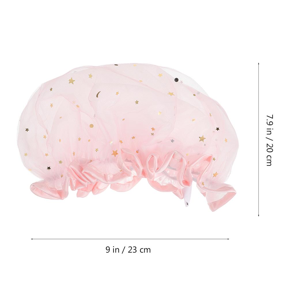 2Pcs Women Shower Caps Waterproof Bath Hats Satin Makeup Shower Cap for Bathing Face Cleansing Non-Slip Design