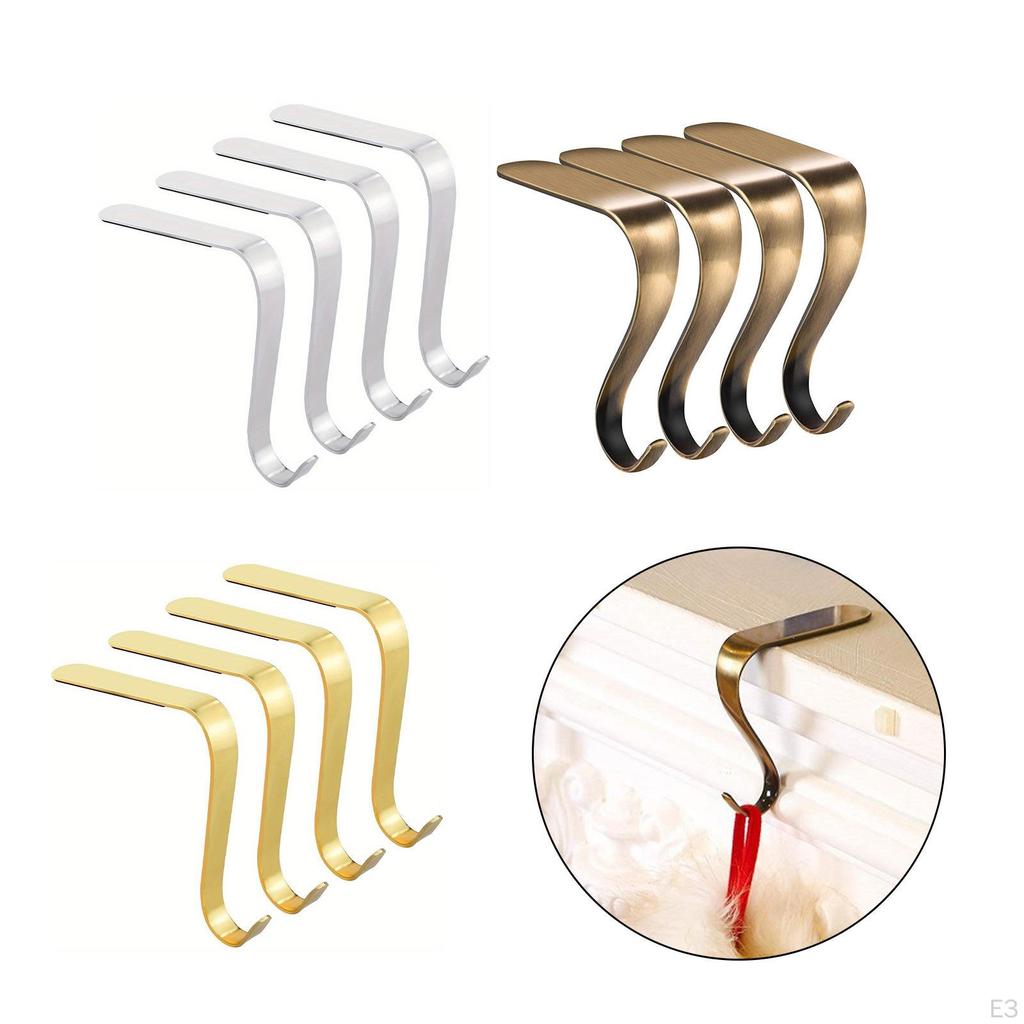 4 Pack of Stocking Hangers for Holiday Decor