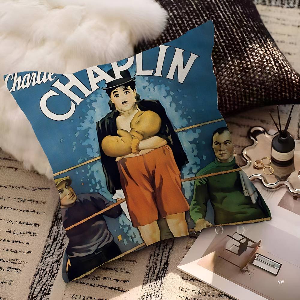 Klassische Stille Stern C-Chaplin Kissenbezug Polyester Sofakissen Dekorative Wurfkissen Heimdekoration Kissenbezug