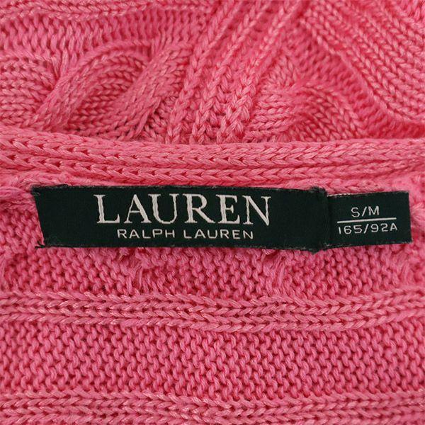 Lauren Ralph Lauren Long Sleeve Cable Knit Cardigan S/M Pink Women Used