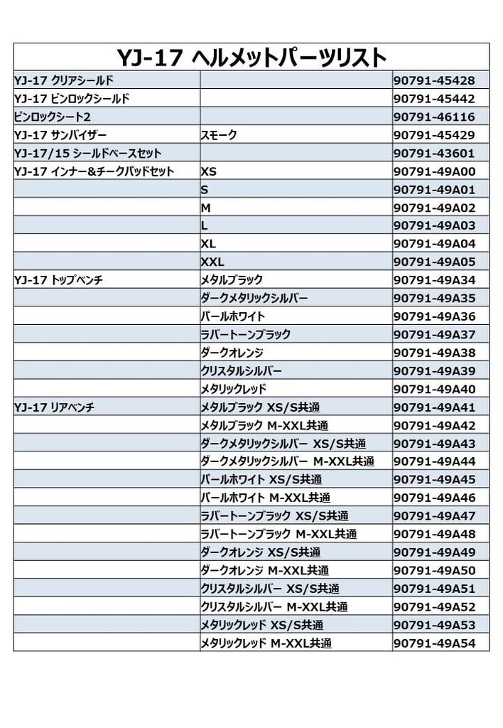 YAMAHA Clear Shield Screen YJ-17 90791-45428