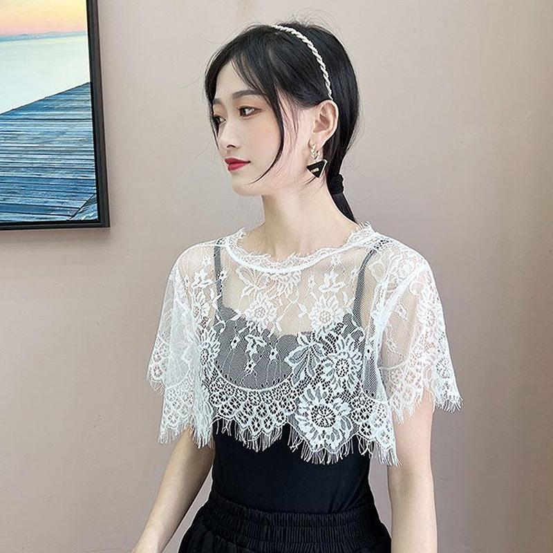 Women Scarf Lace Lace Shawl White Black Blouse Shoulders Scarf Fake Collar Cape Spring Autumn