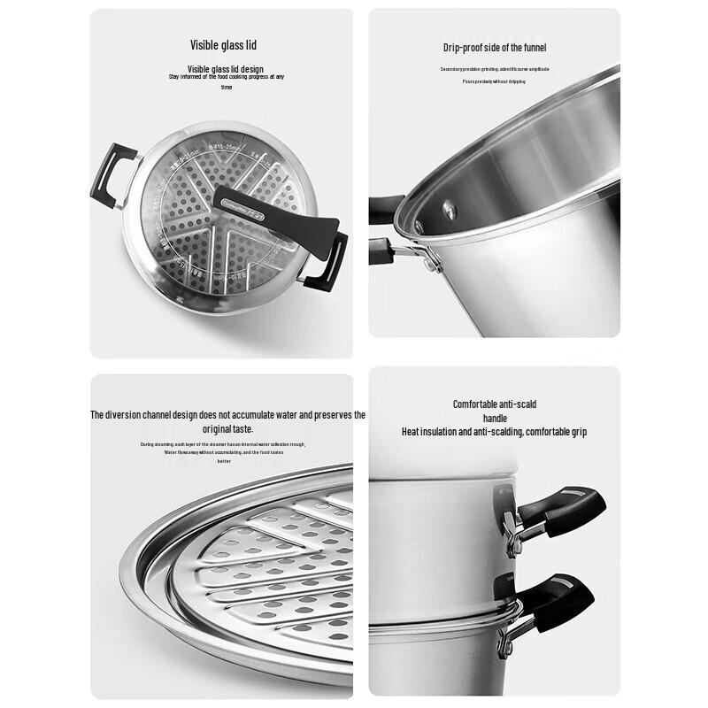 ASD 316L Edelstahl 3-Lagen Dampfgarer