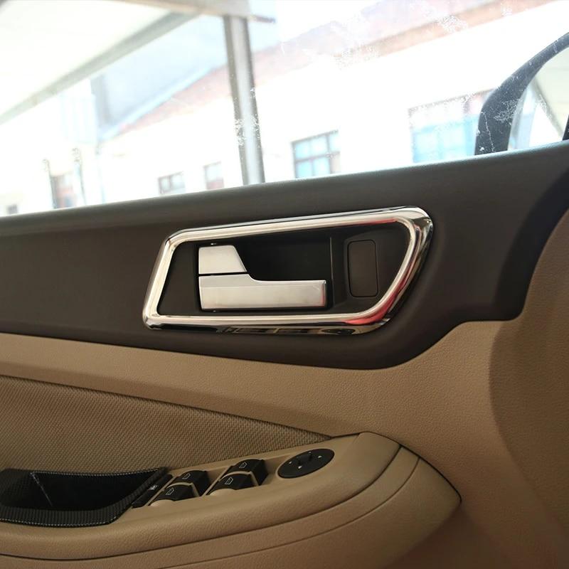 For Ford Focus 2 Mk2 2009 - 2012 Stainless Steel Inner Door Handle Circle Trim Chrome Sequins Cover Sticker
