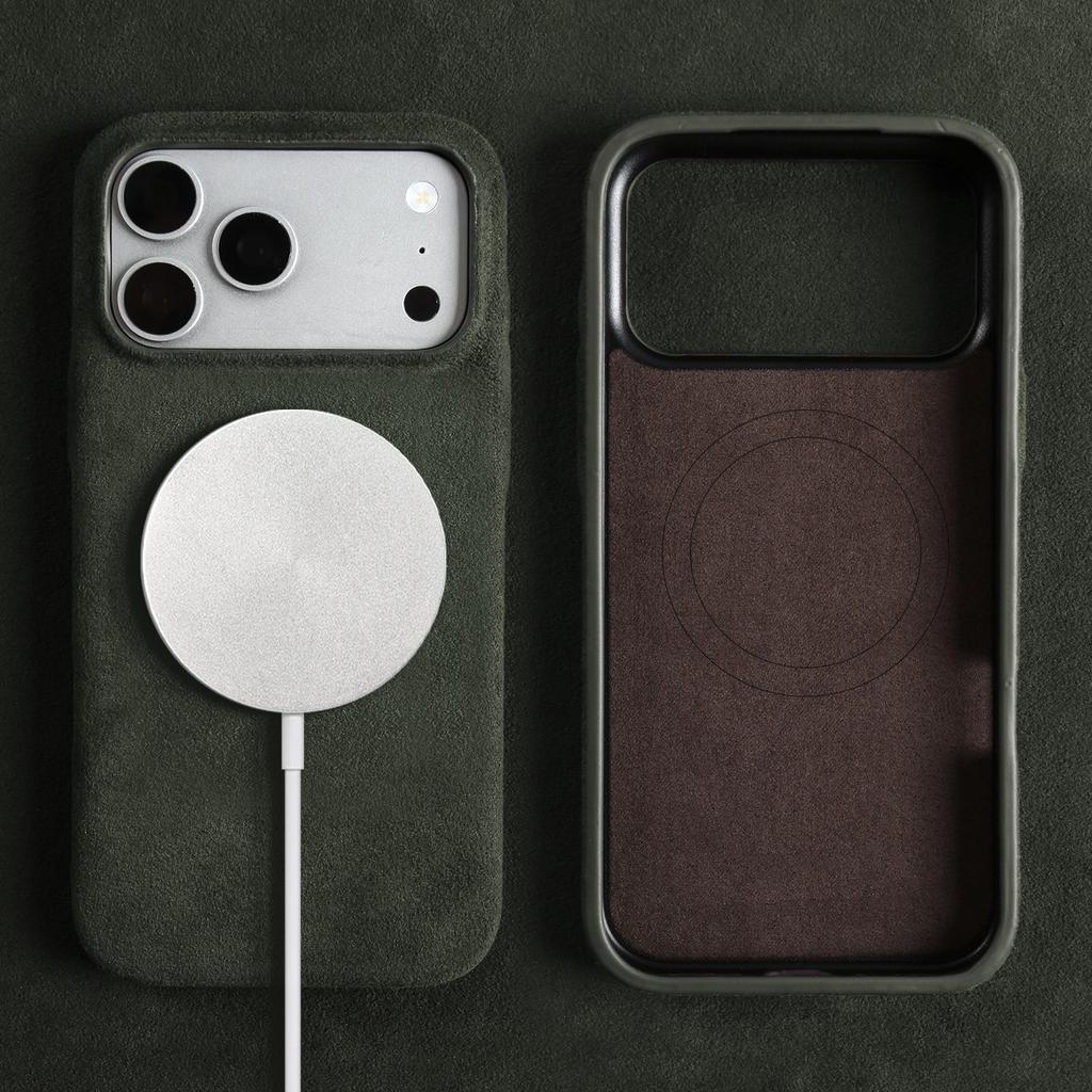 Étui Magnétique de Luxe en ALCANTARA pour IPhone17 Pro Max 16 15 14 13 12 pour Magsafe Cuir Artificiel Suede Supercar Housse de Téléphone