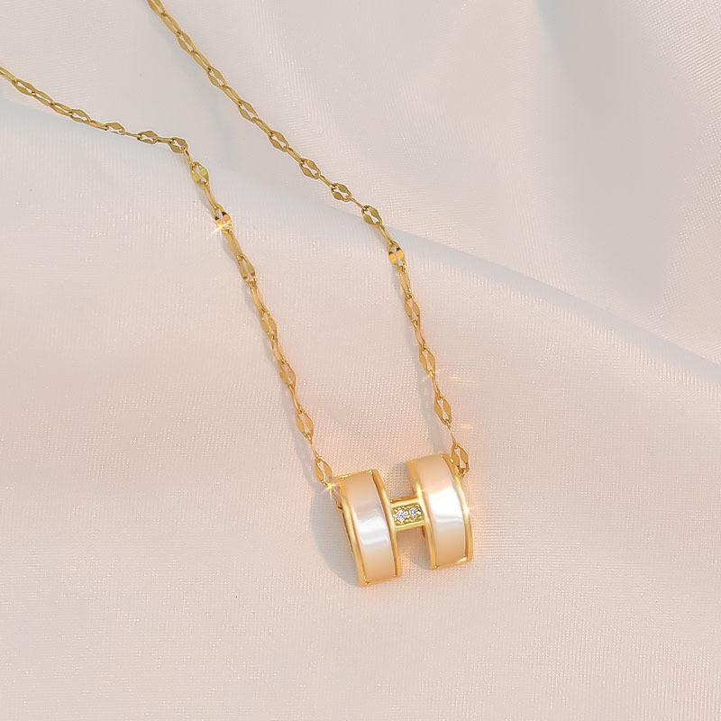 Опаловое ожерелье из титановой стали Премиальное Модное Универсальное Ожерелье-ключица