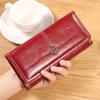 Fashionable and Minimalist Women's Soft Leather Long Zipper Wallet with Trendy Multiple Card Slots, Cute Wallet