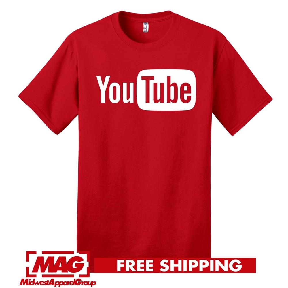 КРАСНАЯ ФУТБОЛКА YOUTUBE Техническая футболка You Tube Футболка Канал Видео Загрузка Логотип Унисекс Футболка XXL