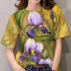 Retro Butterfly Flower 3d Printing T-shirt Women's Street Wear Summer Fashion Short-sleeved O-neck Top