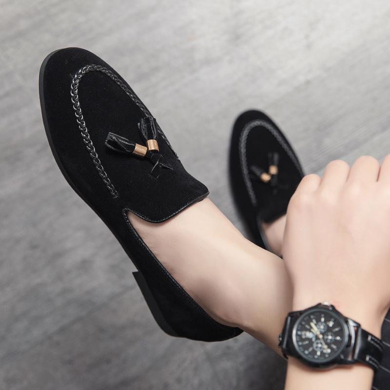 Men's loafers 46 large size new matte leather beanie shoes fashion trend foot cover retro casual leather shoes